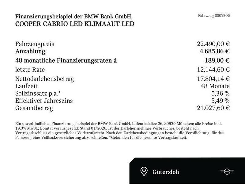 Gebraucht Mini Cooper Cabriolet 136 PS (100 kW) 2022 Rot Cabrio