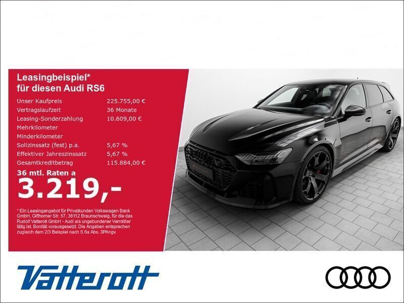 Schwarz Neu 2024 Audi RS6 Ambiente Kombi | 259.990 € - Bild 1/4