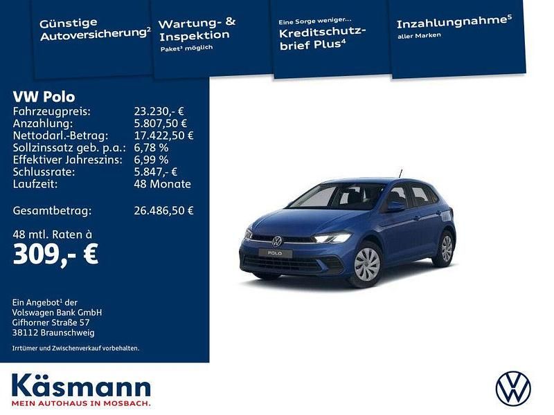 Reef blue metallic Gebraucht 2025 VW Polo Life Limousine | 23.230 € (Teuer) - Bild 1/4