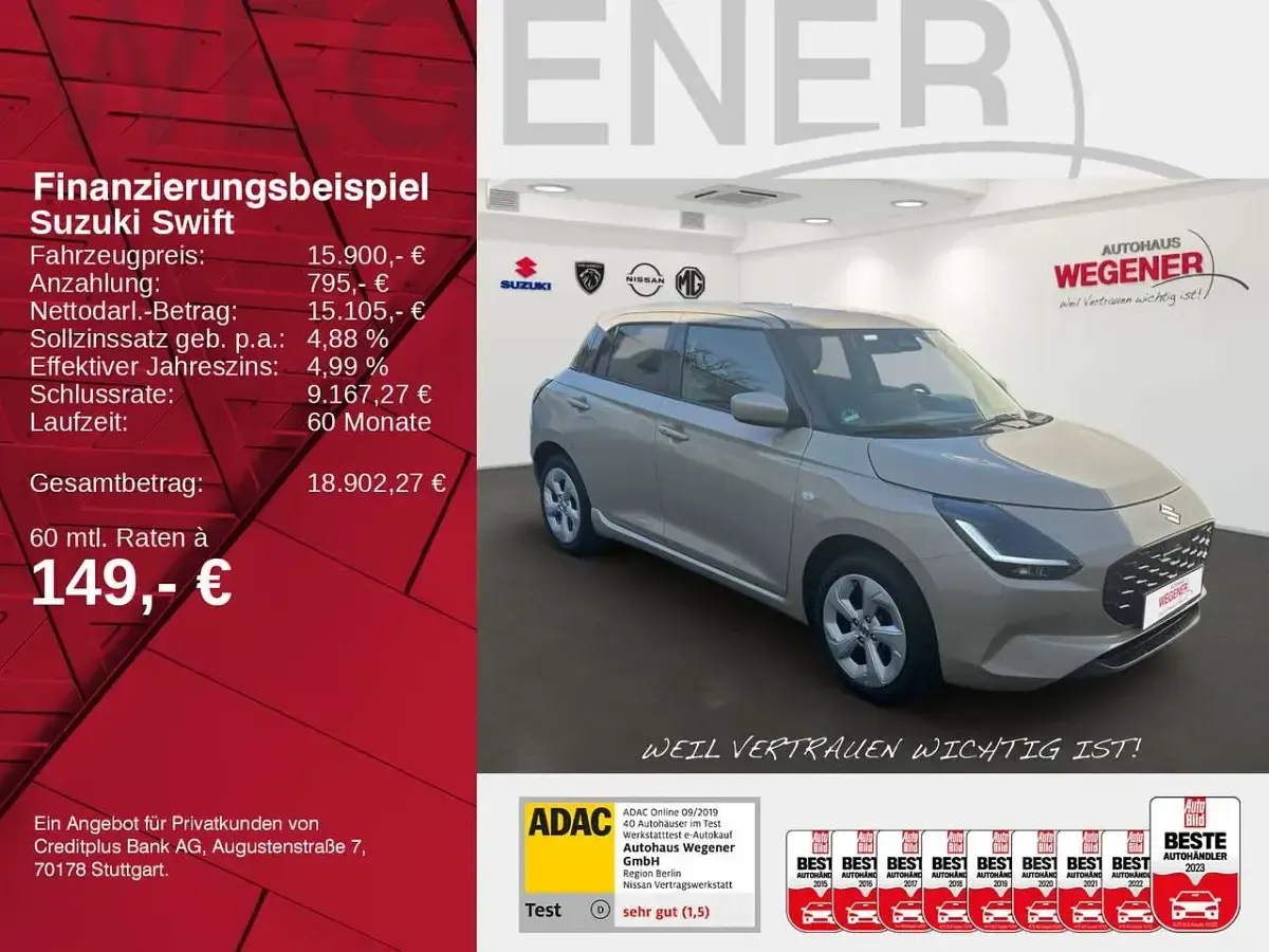 Gebraucht Suzuki Swift Comfort 83 PS (61 kW) 2025 Beige Kleinwagen