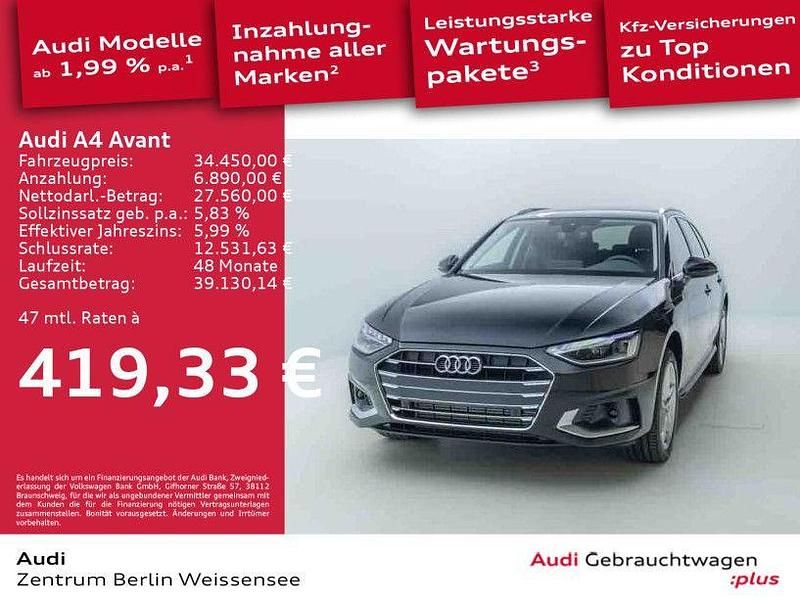 Mythosschwarz metallic Gebraucht 2025 Audi A4 Advanced Plus Kombi | 43.898 € - Bild 1/4