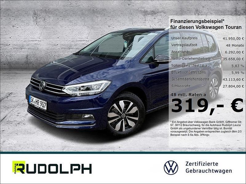 Atlantik blue metallic Gebraucht 2025 VW Touran Comfortline Van / Kleinbus | 41.950 € - Bild 1/4