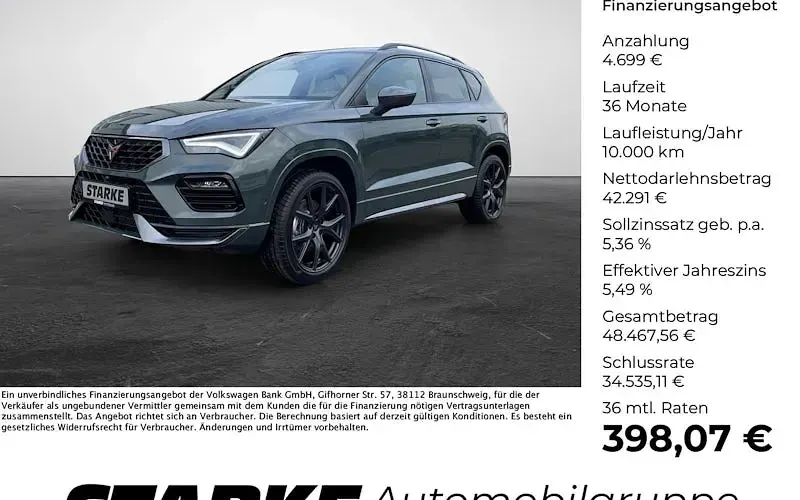 Neu Cupra Ateca 190 PS (139 kW) 2025 Grün (dark forrest green) SUV