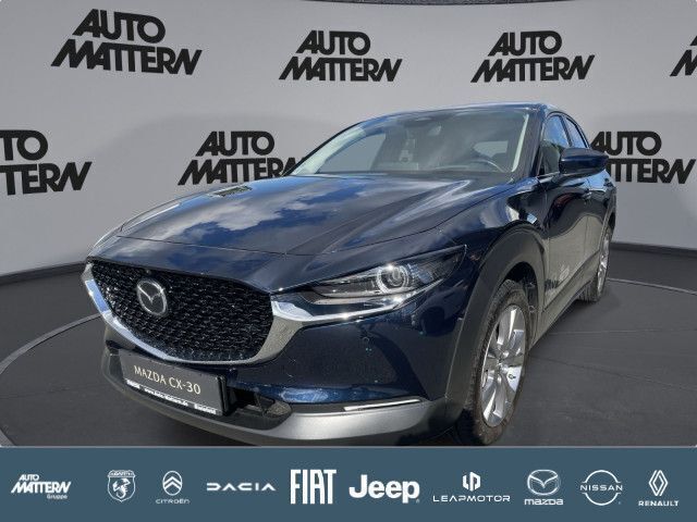Deep crystal blue Gebraucht 2024 Mazda CX-30 Exclusive-Line SUV | 28.990 € (Fairer Preis) - Bild 1/4