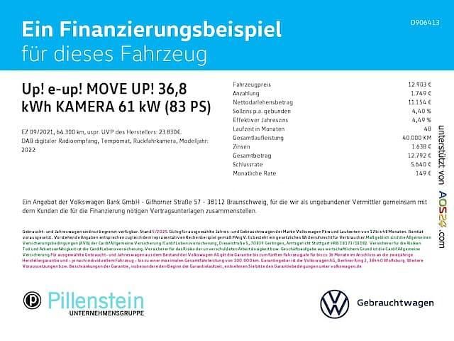 Gebraucht VW e-up! Move 61 kW (83 PS) 2022 Kleinwagen
