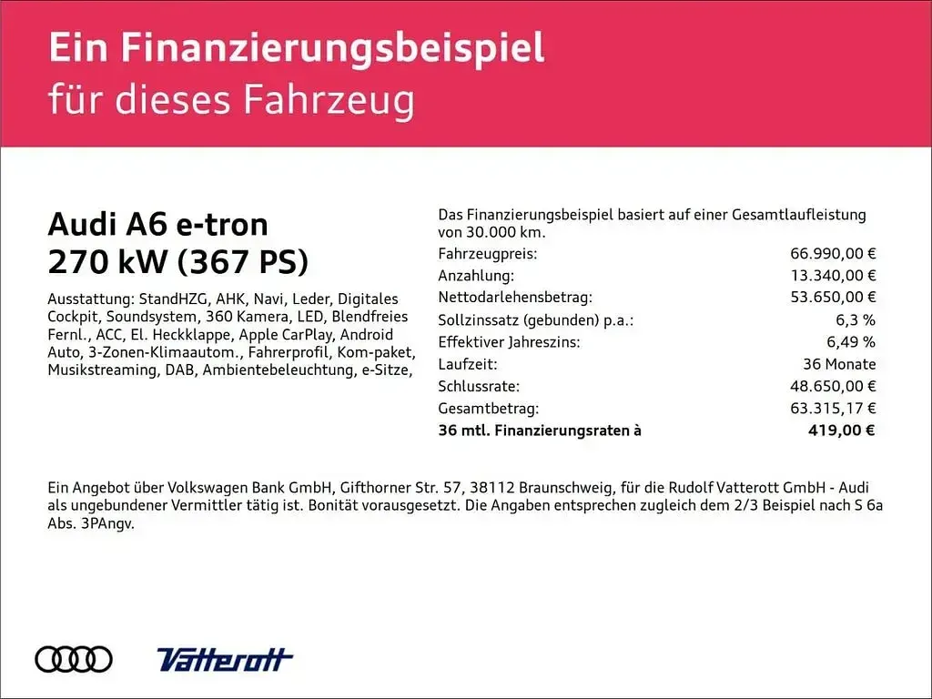 Gebraucht Audi A6 e-tron Performance 269 kW (367 PS) 2025 Plasmablau Kombi