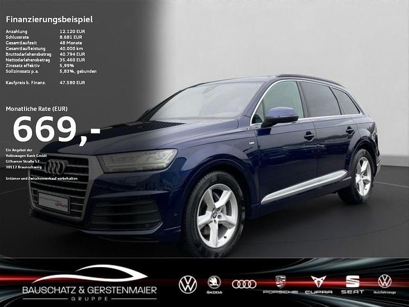 Blau Gebraucht 2019 Audi Q7 S-Line SUV | 46.730 € (Fairer Preis) - Bild 1/4