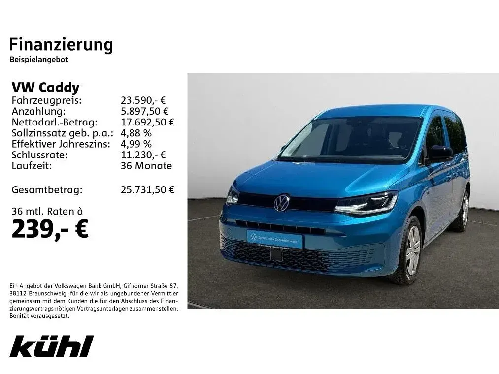 Używany VW Caddy Basis 114 KM (83 kW) 2022 Niebieski Minivan