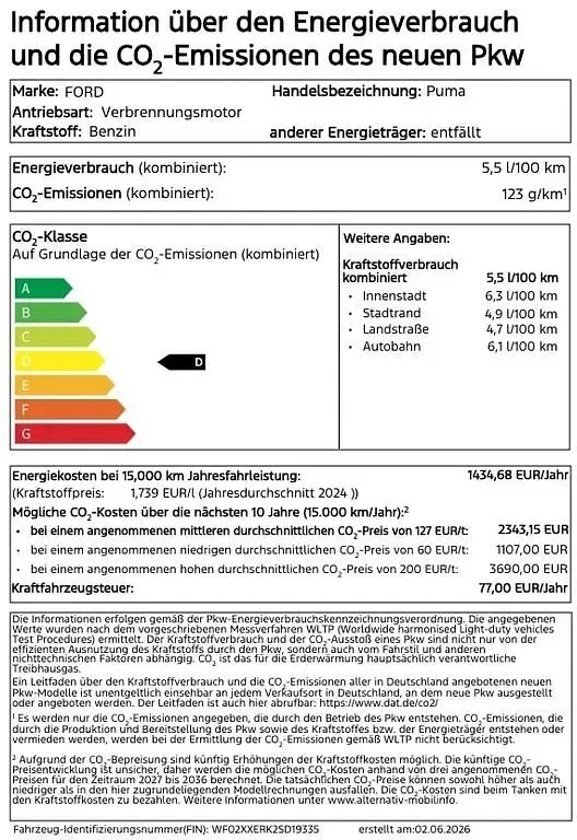 Gebraucht Ford Puma Titanium 125 PS (91 kW) 2026 SUV