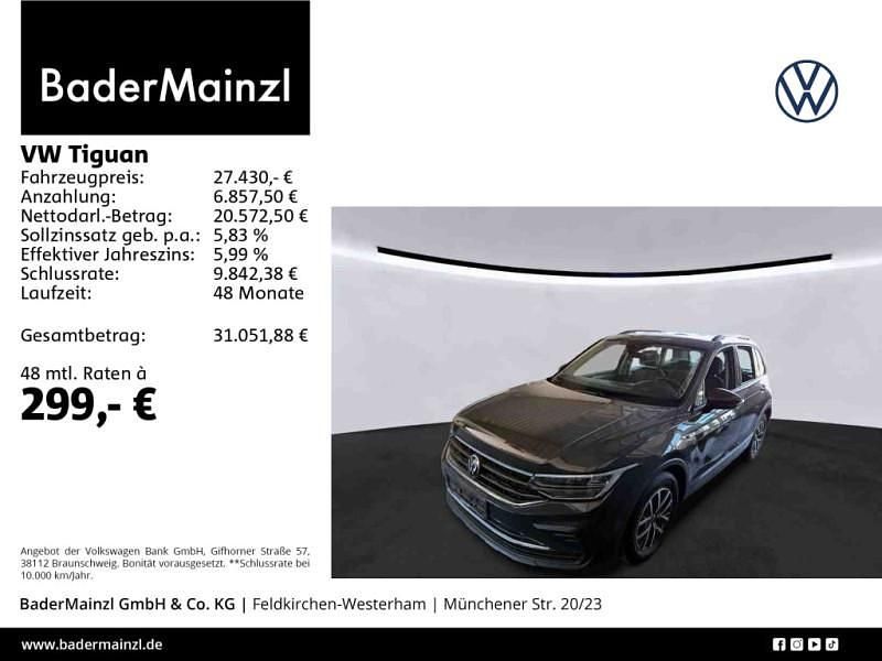 Grau Gebraucht 2023 VW Tiguan Life SUV | 27.430 € (Guter Preis) - Bild 1/3