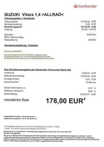 Gebraucht Suzuki Vitara 140 PS (102 kW) 2023 Grau SUV