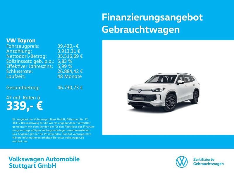 Gebraucht VW Tayron Life 193 PS (141 kW) 2025 Oryxweiß perlmutteffekt SUV