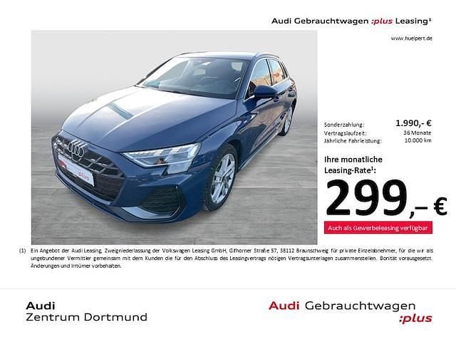 Ascariblau metallic Gebraucht 2025 Audi A3 Sportback e-tron S-Line Kleinwagen | 38.877 € (Fairer Preis) - Bild 1/3