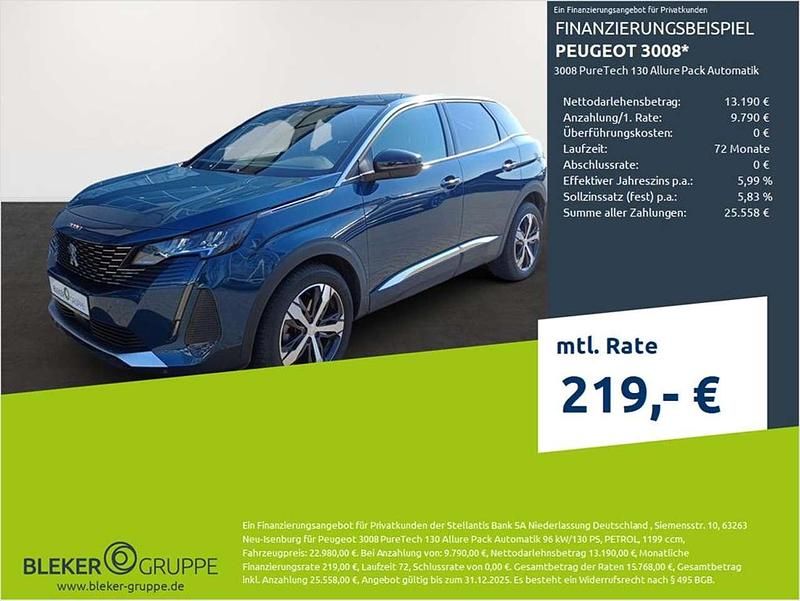 Celebes blau Gebraucht 2023 Peugeot 3008 Allure SUV | 21.680 € (Superpreis) - Bild 1/3