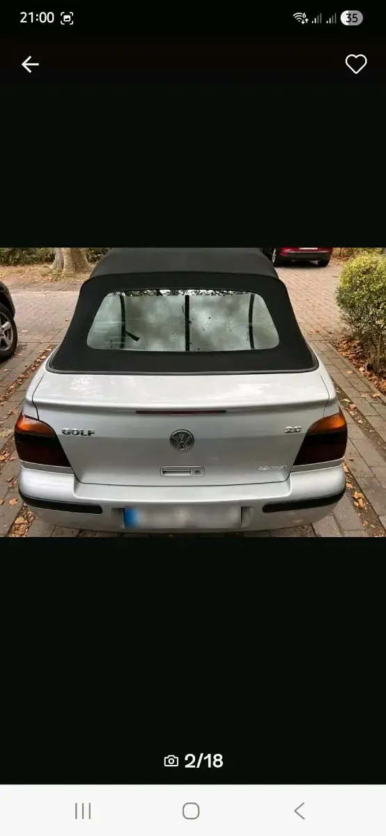 Gebraucht VW Golf Cabriolet 116 PS (85 kW) 2001 Silber Cabrio