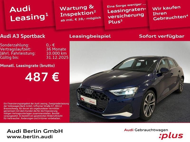 Blau Gebraucht 2024 Audi A3 Advanced Plus Limousine | 35.990 € - Bild 1/3