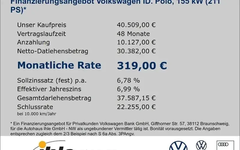Neu VW ID. Polo Edition 155 kW (211 PS) 2026 Blau Kleinwagen