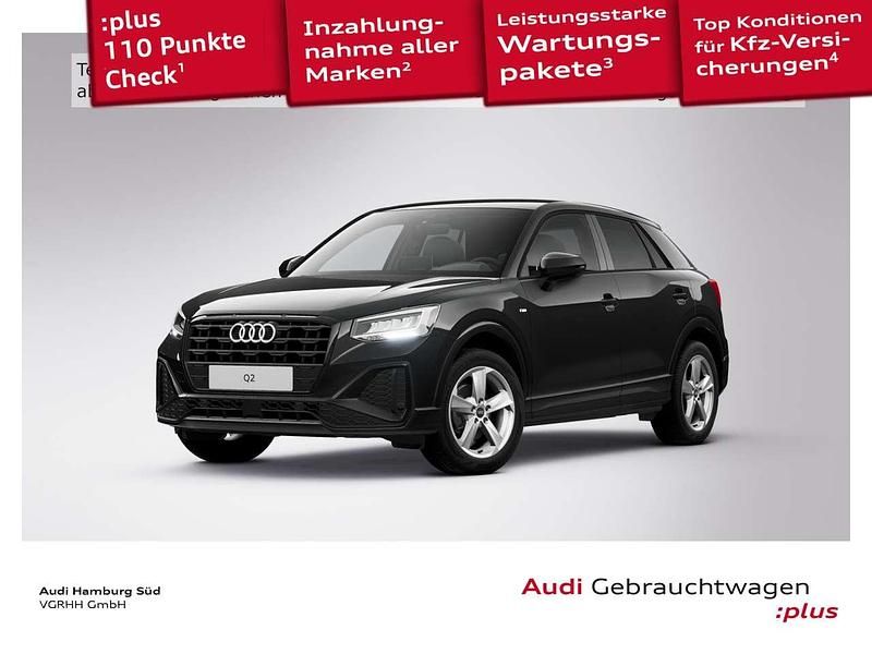 0e mythosschwarz metallic Gebraucht 2025 Audi Q2 Sport SUV | 34.550 € (Teuer) - Bild 1/3