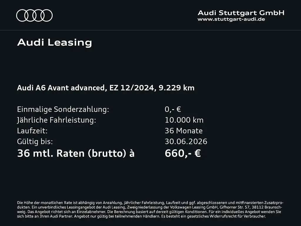 Gebraucht Audi A6 Advanced Plus 163 PS (119 kW) 2024 Silber Kombi
