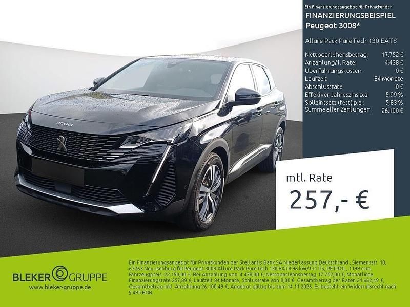Schwarz Gebraucht 2023 Peugeot 3008 Allure SUV | 22.190 € (Superpreis) - Bild 1/3