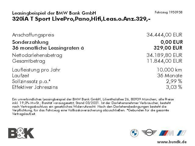 Gebraucht BMW 320 Sport Line 184 PS (135 kW) 2020 Weiß metallic Kombi