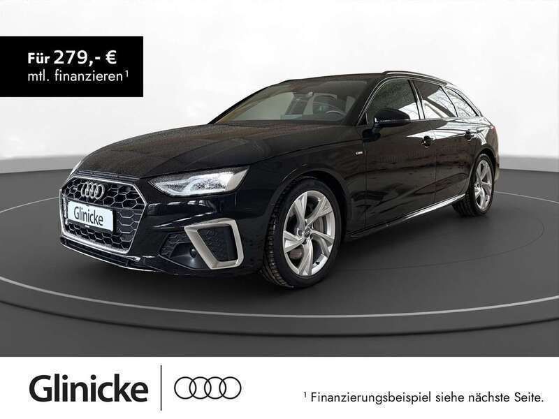 Mythosschwarz metallic Gebraucht 2022 Audi A4 S-Line Kombi | 32.980 € (Superpreis) - Bild 1/3