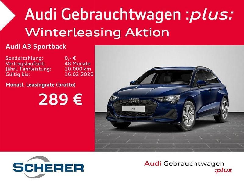 Navarrablau metallic (metallic) Gebraucht 2025 Audi A3 Ambiente Limousine | 31.790 € (Superpreis) - Bild 1/4