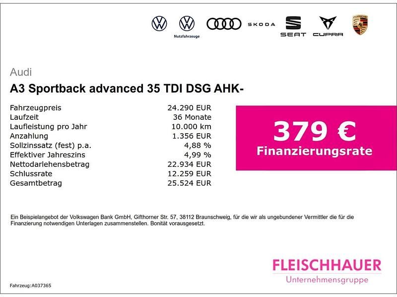Usata Audi A3 Advanced 245 CV (180 kW) 2018 Nero Berlina