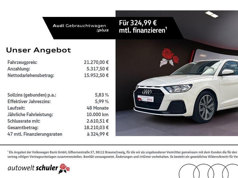 Cortinaweiß Gebraucht 2019 Audi A1 Sportback Design Kleinwagen | 20.990 € (Fairer Preis) - Bild 1/4