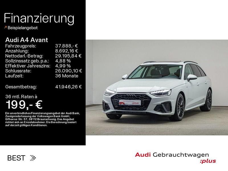 Gebraucht Audi A4 S-Line 204 PS (150 kW) 2024 Gletscherweiß metallic Kombi