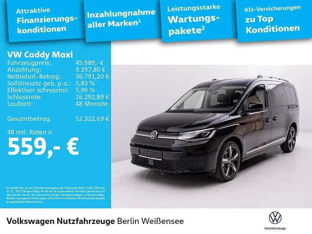 Brugt VW Caddy Maxi Style 116 HK (85 kW) 2025 Sort MPV