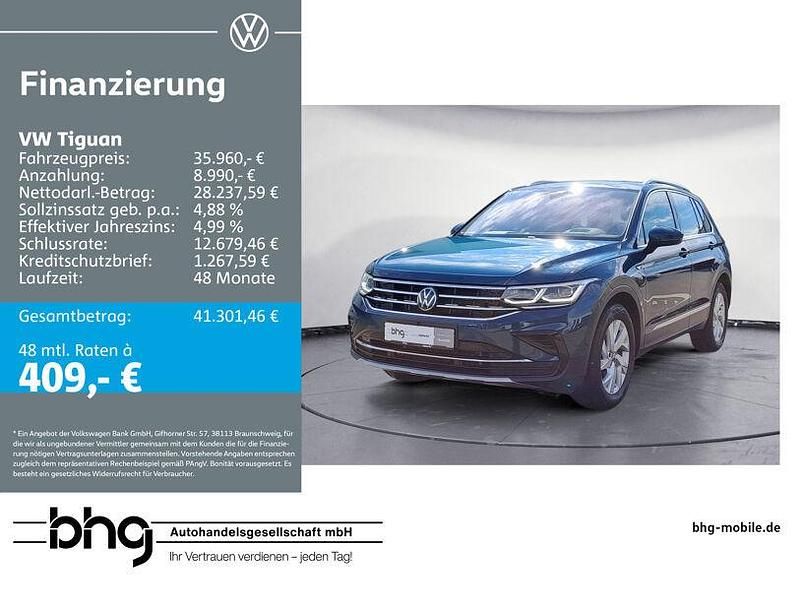 Nightshade blue metallic Gebraucht 2023 VW Tiguan Elegance SUV | 35.960 € (Fairer Preis) - Bild 1/4