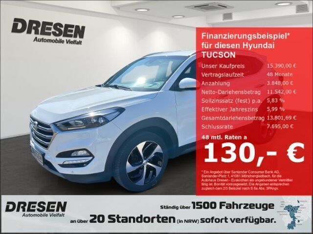Gebraucht Hyundai Tucson Premium 177 PS (130 kW) 2016 Polar white / sol SUV