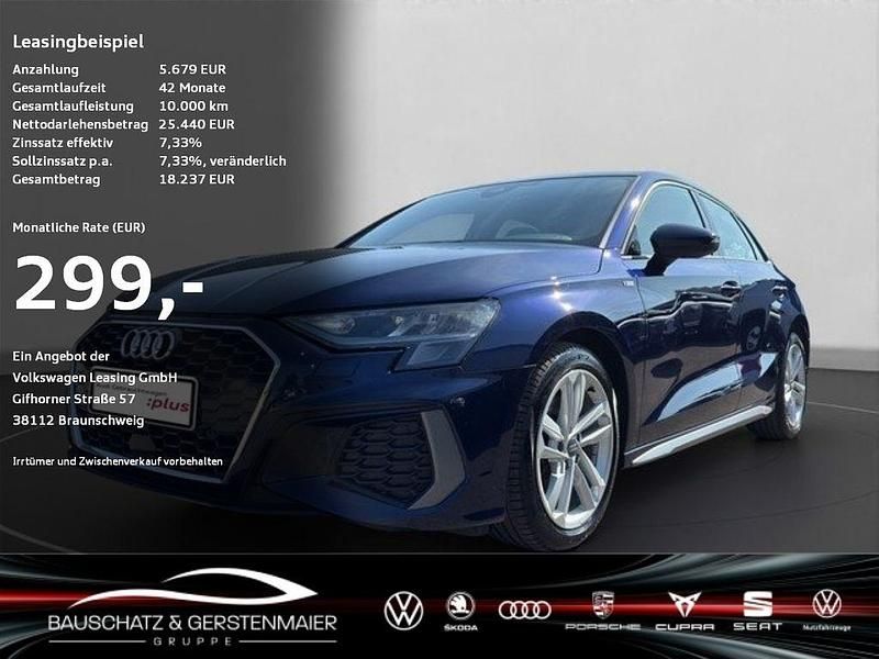 Blau Gebraucht 2020 Audi A3 Sportback S-Line Kleinwagen | 26.480 € (Fairer Preis) - Bild 1/4