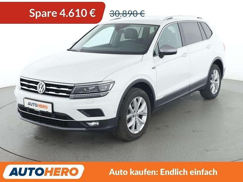 Pure white Gebraucht 2021 VW Tiguan Allspace Highline SUV | 26.280 € (Superpreis) - Bild 1/3
