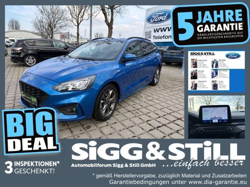 Dynamicblau metallic Gebraucht 2021 Ford Focus ST-Line Kombi | 18.850 € (Guter Preis) - Bild 1/4