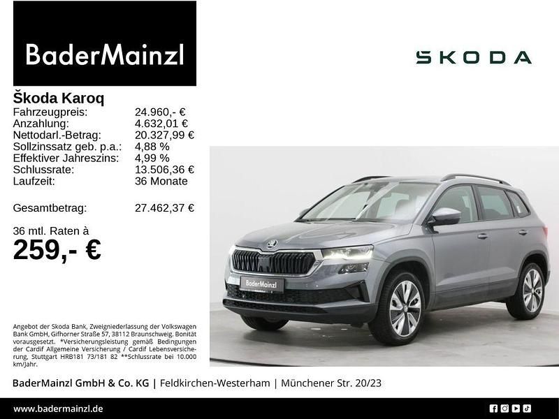 Graphitegrau metallic Gebraucht 2022 Skoda Karoq Style SUV | 24.960 € (Fairer Preis) - Bild 1/3