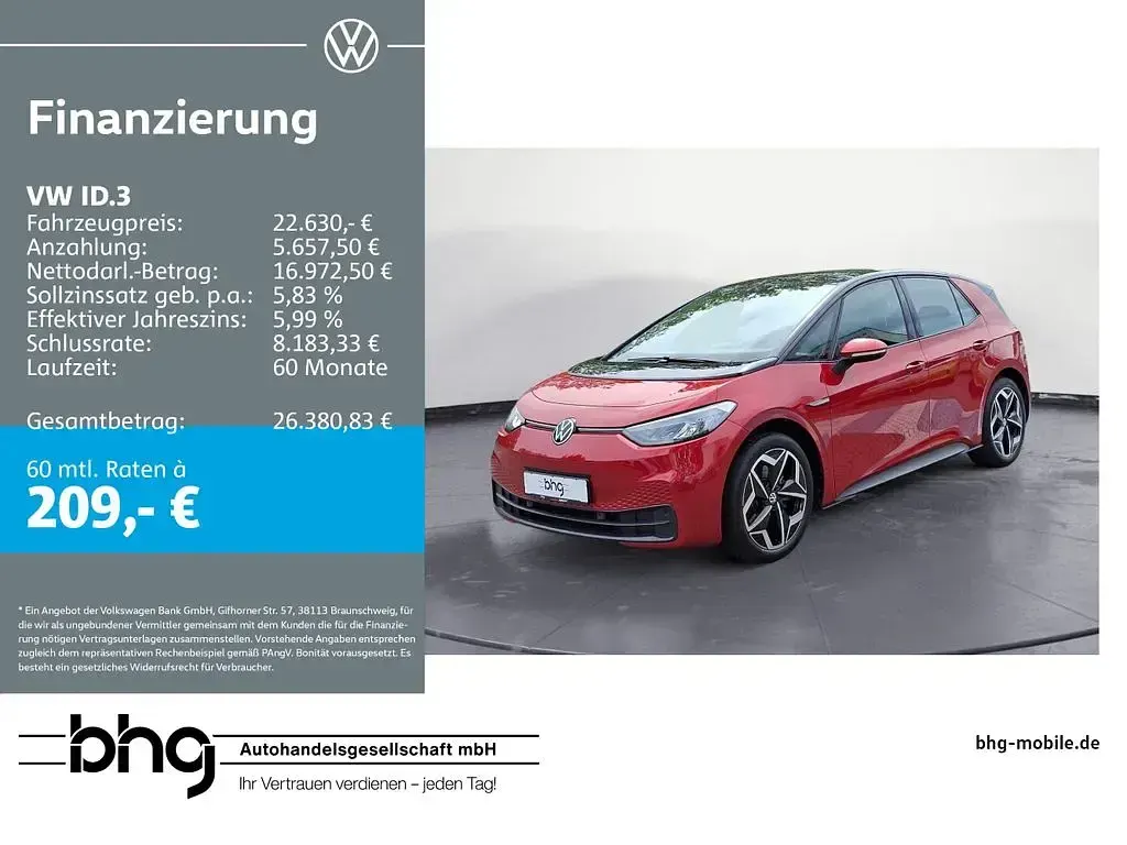 Second-hand VW ID.3 Pure 110 kW (150 CP) 2022 Hatchback