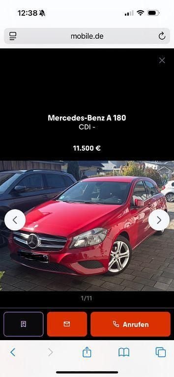 Rot Gebraucht 2014 Mercedes A180 Limousine | 8.000 € (Superpreis) - Bild 1/4