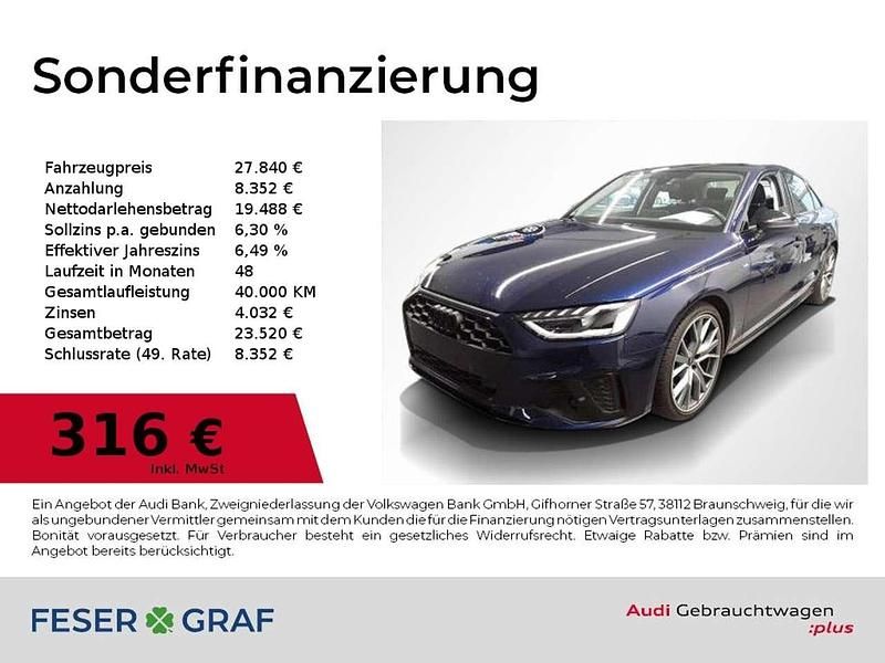 Navarrablau metallic Gebraucht 2022 Audi A4 Ambiente Limousine | 27.840 € (Fairer Preis) - Bild 1/2