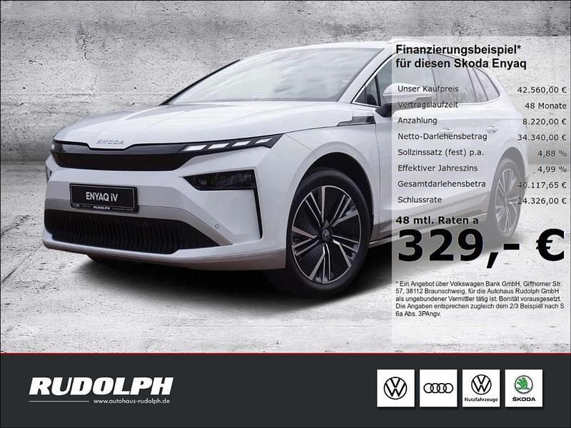 Moonweiß perleffekt Gebraucht 2025 Skoda Enyaq iV Loft SUV | 42.560 € (Guter Preis) - Bild 1/4