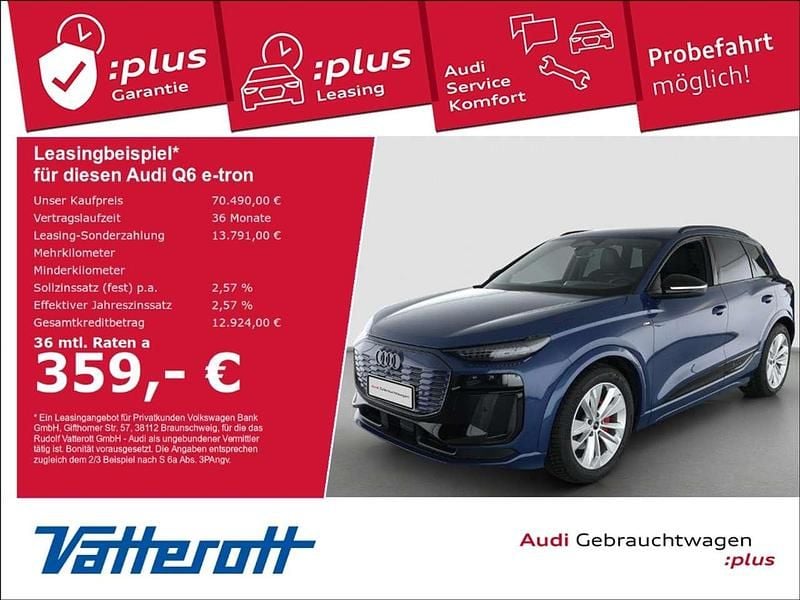 Ascariblau metallic Gebraucht 2025 Audi Q6 e-tron Performance SUV | 70.490 € (Fairer Preis) - Bild 1/4