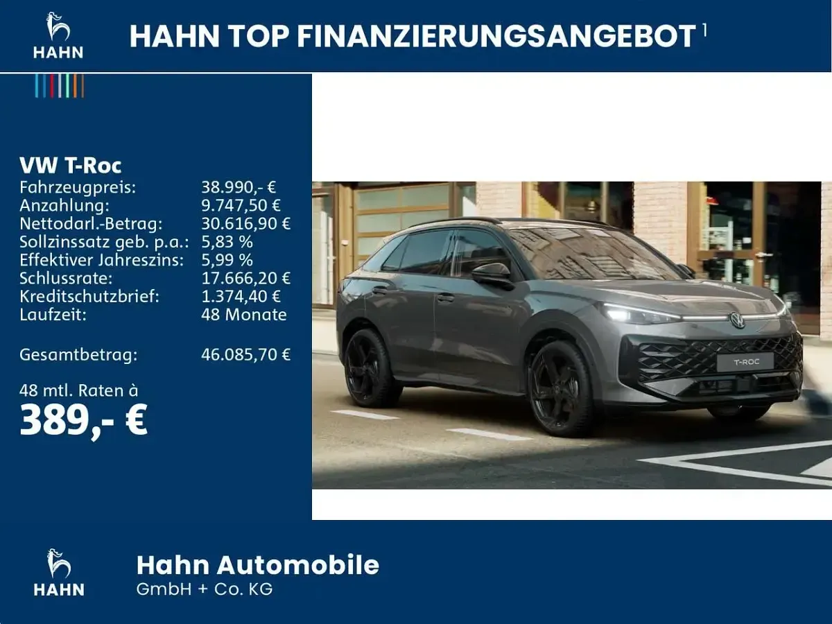 Neu VW T-Roc R-line 150 PS (110 kW) 2026 Wolf grey metallic schwarz uni SUV
