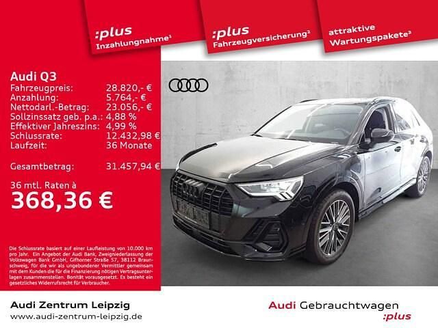 Mythosschwarz metallic Gebraucht 2021 Audi Q3 S-Line SUV | 27.890 € (Guter Preis) - Bild 1/3