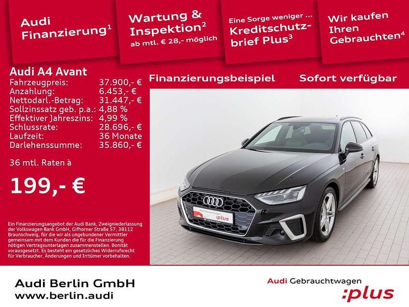Mythosschwarz metallic Gebraucht 2024 Audi A4 S-Line Kombi | 37.900 € (Guter Preis) - Bild 1/3