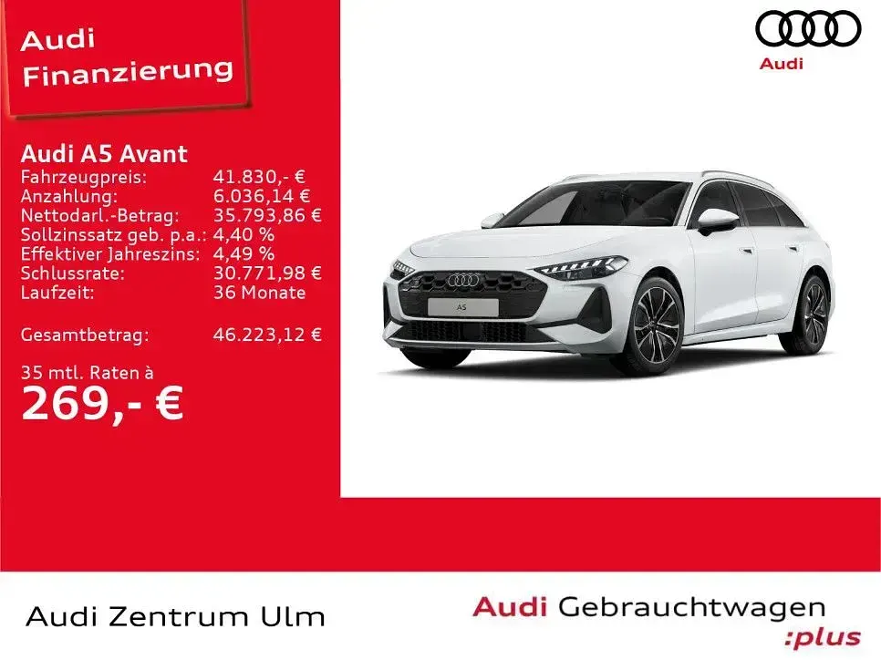 Gebraucht Audi A5 Sport 204 PS (150 kW) 2025 Gletscherweiß metallic Kombi