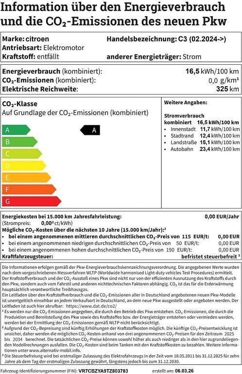 Neu Citroën C3 83 kW (113 PS) 2026 Grau SUV
