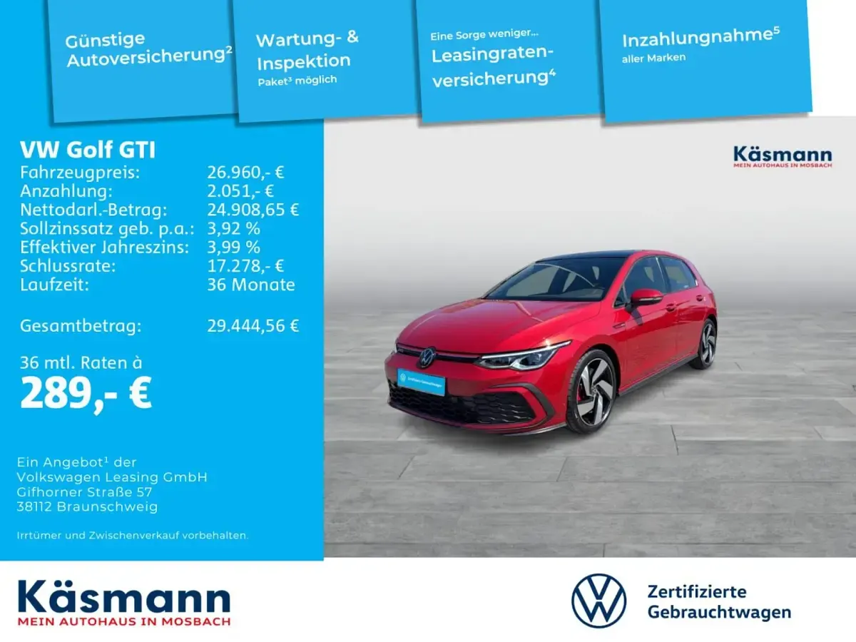 Gebraucht VW Golf VIII GTI 245 PS (180 kW) 2023 Kings red metallic Limousine