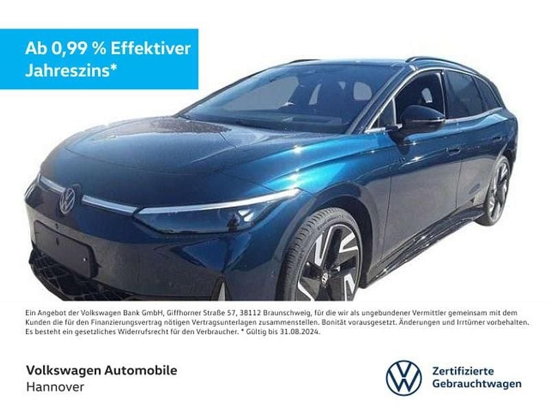 Aquamarinblau metallic/schwarz Gebraucht 2025 VW ID.7 GTX Limousine | 53.890 € - Bild 1/3