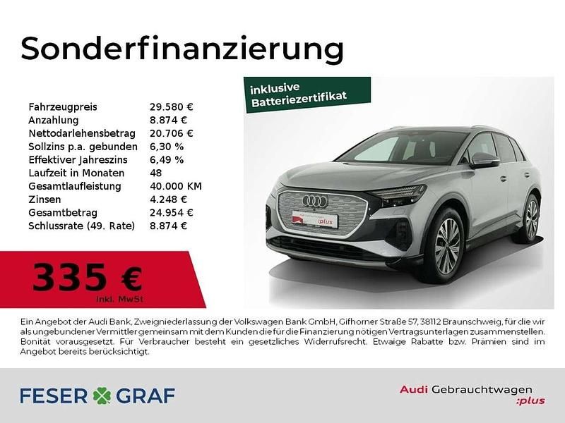Florettsilber metallic Gebraucht 2022 Audi Q4 e-tron Ambiente SUV | 29.580 € (Guter Preis) - Bild 1/2